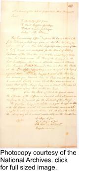 Councilof War Letter - See full image.